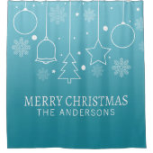 Speciaal aangepast kerstcadeaugordijn voor aangepa douchegordijn (Voorkant)