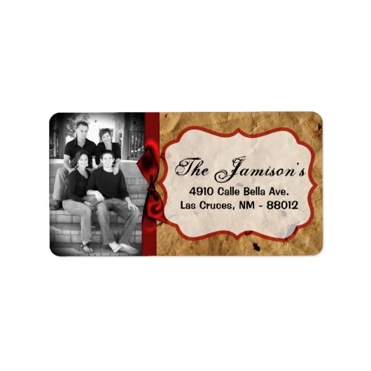 Speciaal aangepast kerstcadeaulabel voor foto's etiket (Voorkant)