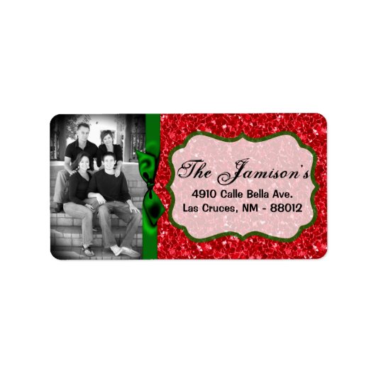 Speciaal aangepast kerstcadeaulabel voor foto's etiket (Voorkant)