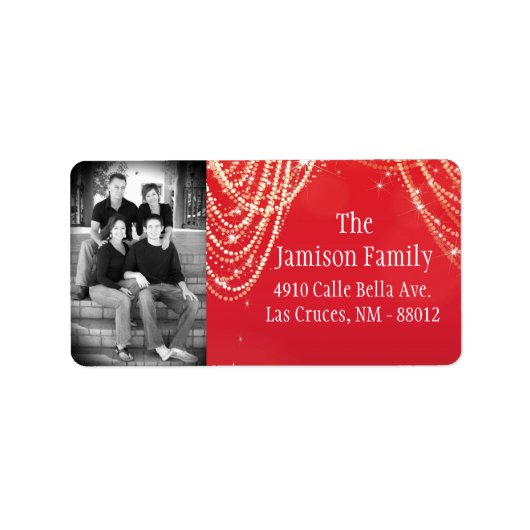 Speciaal aangepast kerstcadeaulabel voor foto's etiket (Voorkant)