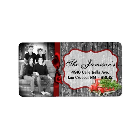Speciaal aangepast kerstcadeaulabel voor foto's etiket (Voorkant)