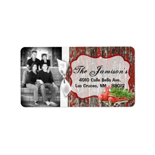 Speciaal aangepast kerstcadeaulabel voor foto's etiket (Voorkant)