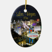 Speciaal aangepast las Vegas kerstlint Keramisch Ornament (Voorkant)