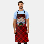 Speciaal aangepast patroon met rood kersttaartan schort (Gedragen)