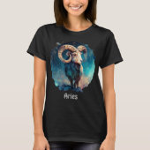 Speciaal aangepaste Aries Zodiac Ram Astrology T-shirt (Voorkant)