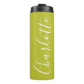 Speciaal aangepaste Chartreuse in Chic Script Typo Thermosbeker (Voorkant)