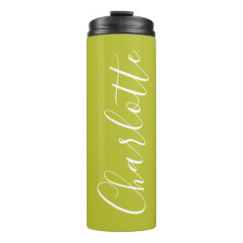 Speciaal aangepaste Chartreuse in Chic Script Typo Thermosbeker