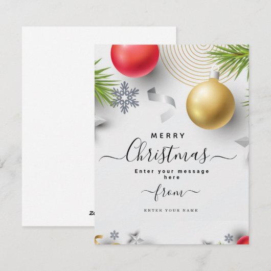 Speciaal aangepaste Christmass Feestdagenkaart (Voorkant / Achterkant)