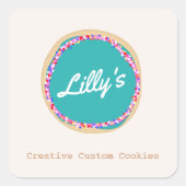 Speciaal aangepaste cookie van bankwinkel vierkante sticker (Voorkant)