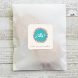 Speciaal aangepaste cookie van bankwinkel vierkante sticker