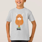 Speciaal aangepaste Cute Highland Koe T-Shirt (Voorkant)