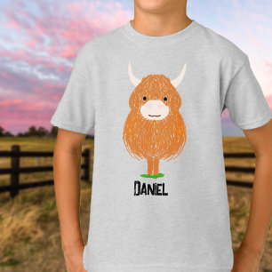 Speciaal aangepaste Cute Highland Koe T-Shirt
