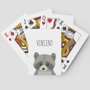 Speciaal aangepaste Cute Modern raccoon illustrati Pokerkaarten