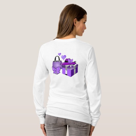 Speciaal aangepaste Mode Emoji met winkelen T-shirt (Achterkant volledig)