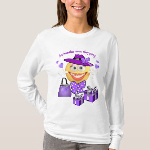 Speciaal aangepaste Mode Emoji met winkelen T-shirt