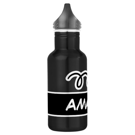 Speciaal aangepaste naam schattig roze bowlingbal waterfles (Links)