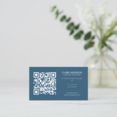 Speciaal aangepaste QR-code Modern Blue Custom Log Visitekaartje (Staand voorkant)