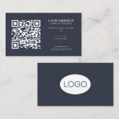 Speciaal aangepaste QR-code Moderne Logo Visitekaartje (Voorkant / Achterkant)