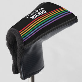 Speciaal aangepaste regenboogstripes zwarte LGBT - Golfheadcover