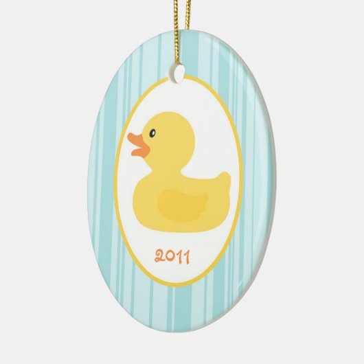 Speciaal aangepaste sierRubber Ducky Keramisch Ornament (Links)