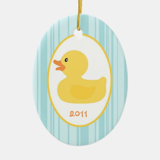Speciaal aangepaste sierRubber Ducky Keramisch Ornament (Voorkant)