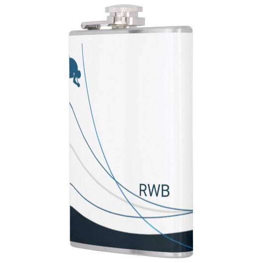 Speciaal aangepaste skihut voor initialen van mono heupfles (Links)