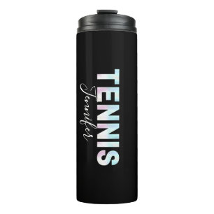 Speciaal aangepaste 'Tennis Girl Player Name Cool' Thermosbeker