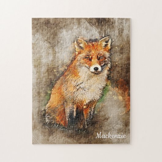 Speciaal aangepaste Waterverf fox art Legpuzzel (Verticaal)