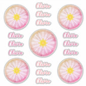 Speciaal Abstract goudroze bloemenvinyl Sticker (Voorkant)