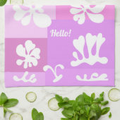 Speciaal abstract ontwerp in roze en Paars | Theedoek (Gevouwen)