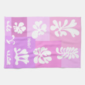 Speciaal abstract ontwerp in roze en Paars | Theedoek (Horizontaal)