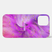 Speciaal Abstract Paars Gold Glitter Case-Mate iPhone Case (Achterkant (horizontaal))