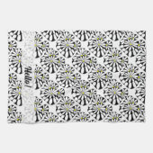 Speciaal Abstract zwart-wit ontwerp | Theedoek (Horizontaal)