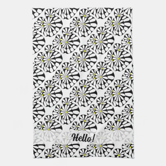 Speciaal Abstract zwart-wit ontwerp | Theedoek (Verticaal)