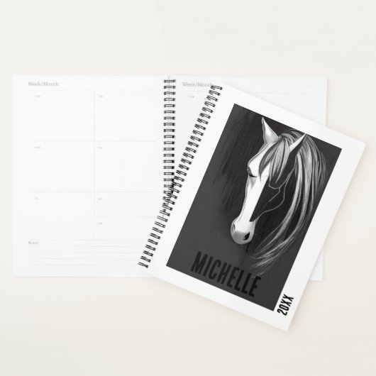 Speciaal Abstract zwart-wit paard Planner (Display)