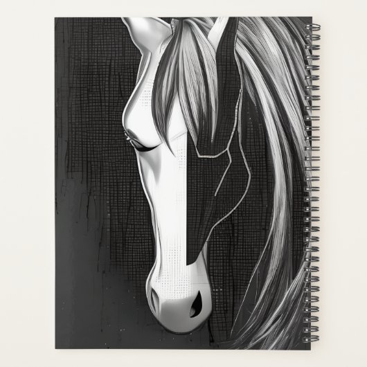 Speciaal Abstract zwart-wit paard Planner (Achterkant)