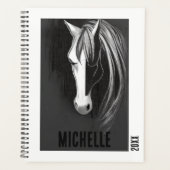 Speciaal Abstract zwart-wit paard Planner (Voorkant)