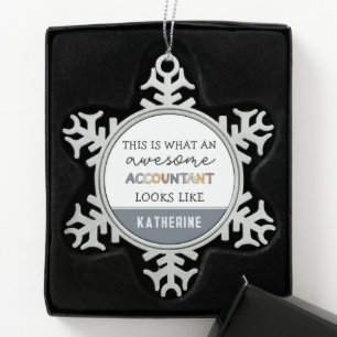 Speciaal accountant Funny Geweldige accountant Tin Sneeuwvlok Ornament