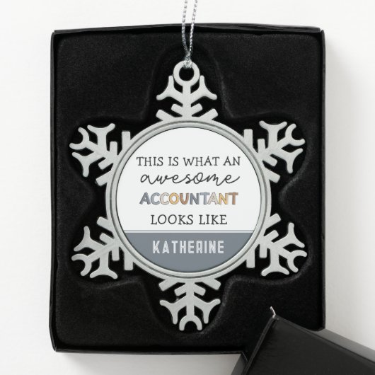 Speciaal accountant Funny Geweldige accountant Tin Sneeuwvlok Ornament (Kistje)
