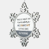 Speciaal accountant Funny Geweldige accountant Tin Sneeuwvlok Ornament (Rechts)