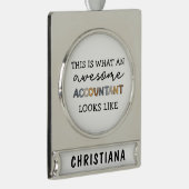 Speciaal accountant Funny Geweldige accountant Verzilverd Banner Ornament (Rechts)