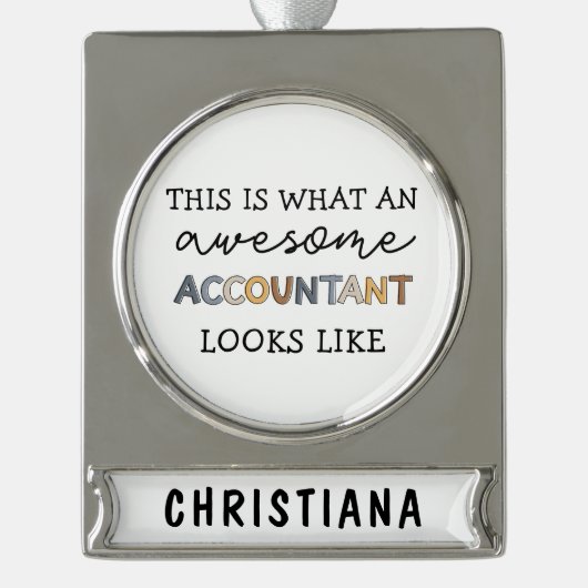 Speciaal accountant Funny Geweldige accountant Verzilverd Banner Ornament (Voorkant)