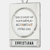 Speciaal accountant Funny Geweldige accountant Verzilverd Banner Ornament (Links)
