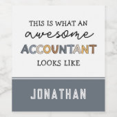 Speciaal accountant Funny Geweldige accountant Wijn Etiket (Enkel label)