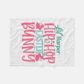 Speciaal ADD-NAAM Lil Hip Hop Easter Bunny Fleece Deken (Voorkant (Horizontaal))