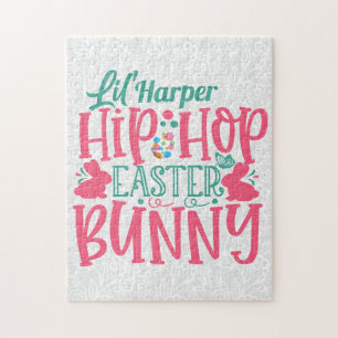Speciaal ADD-NAAM Lil Hip Hop Easter Bunny Legpuzzel