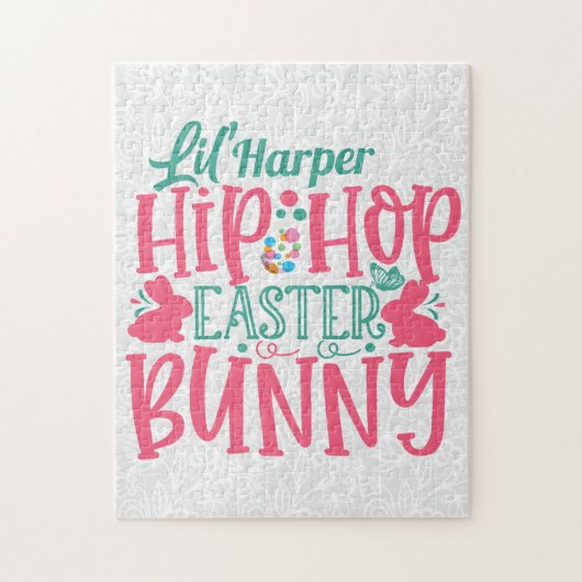 Speciaal ADD-NAAM Lil Hip Hop Easter Bunny Legpuzzel (Verticaal)