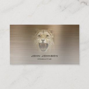 Speciaal advies van de Lion Sepia Metallic Steel Visitekaartje