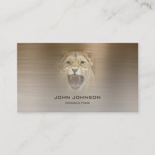 Speciaal advies van de Lion Sepia Metallic Steel Visitekaartje (Voorkant)