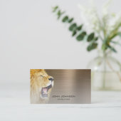 Speciaal advies van de Lion Sepia Metallic Steel Visitekaartje (Staand voorkant)